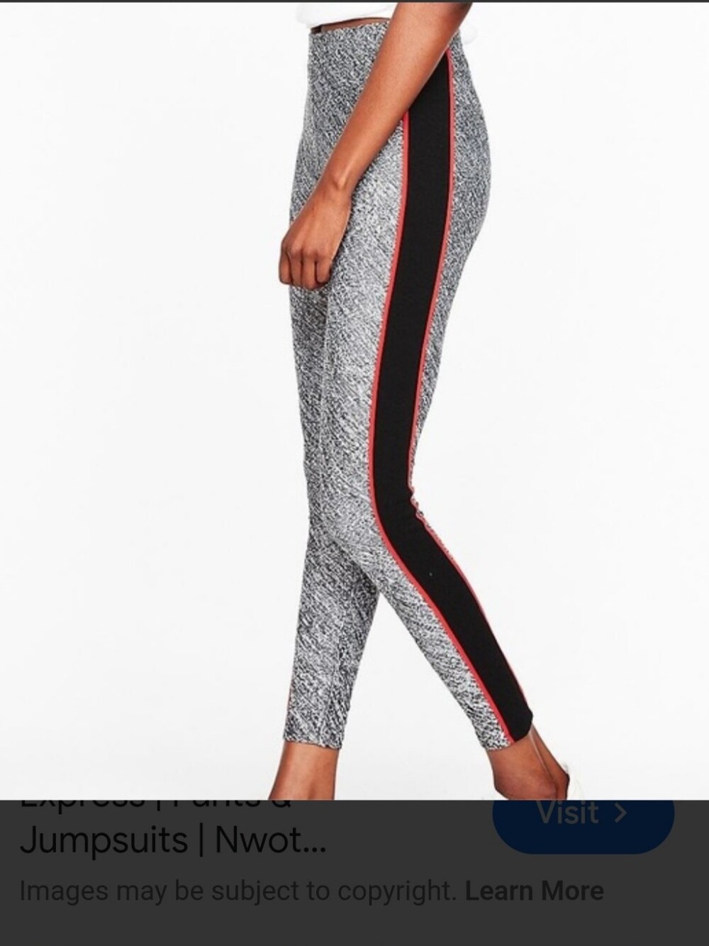 Express Stretch Leggings With a Red & Black Side Stripe Detail. Size Small. NWOT